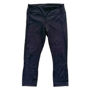 Lululemon Solid Black Pace Rival Medium Rise Crop 22" Luxtreme Pant W6AV0S 6